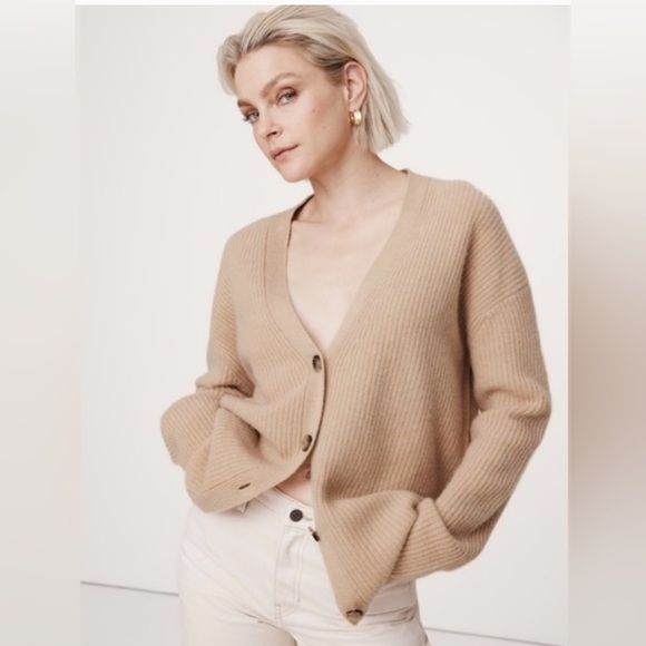 Banana Republic Sweaters - Banana Republic Beige Button-Up Cardigan cashmere sweater M